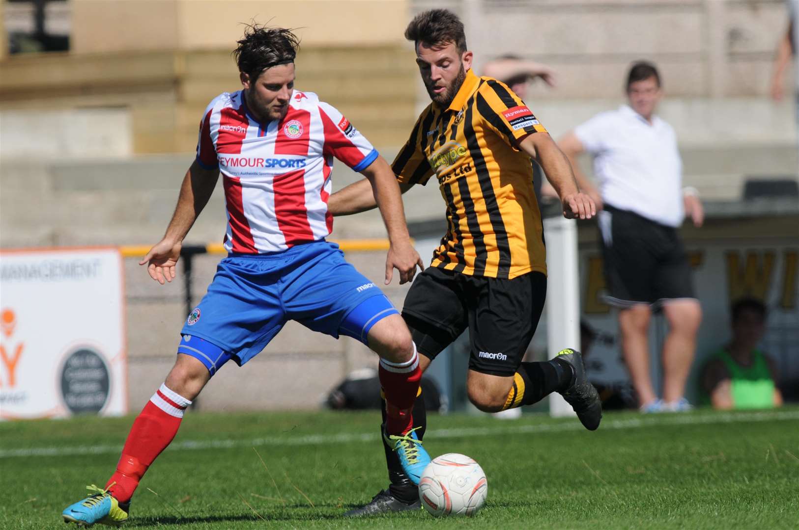 Josh Vincent in action for Folkestone against Dorking Wanderers Picture: Wayne McCabe