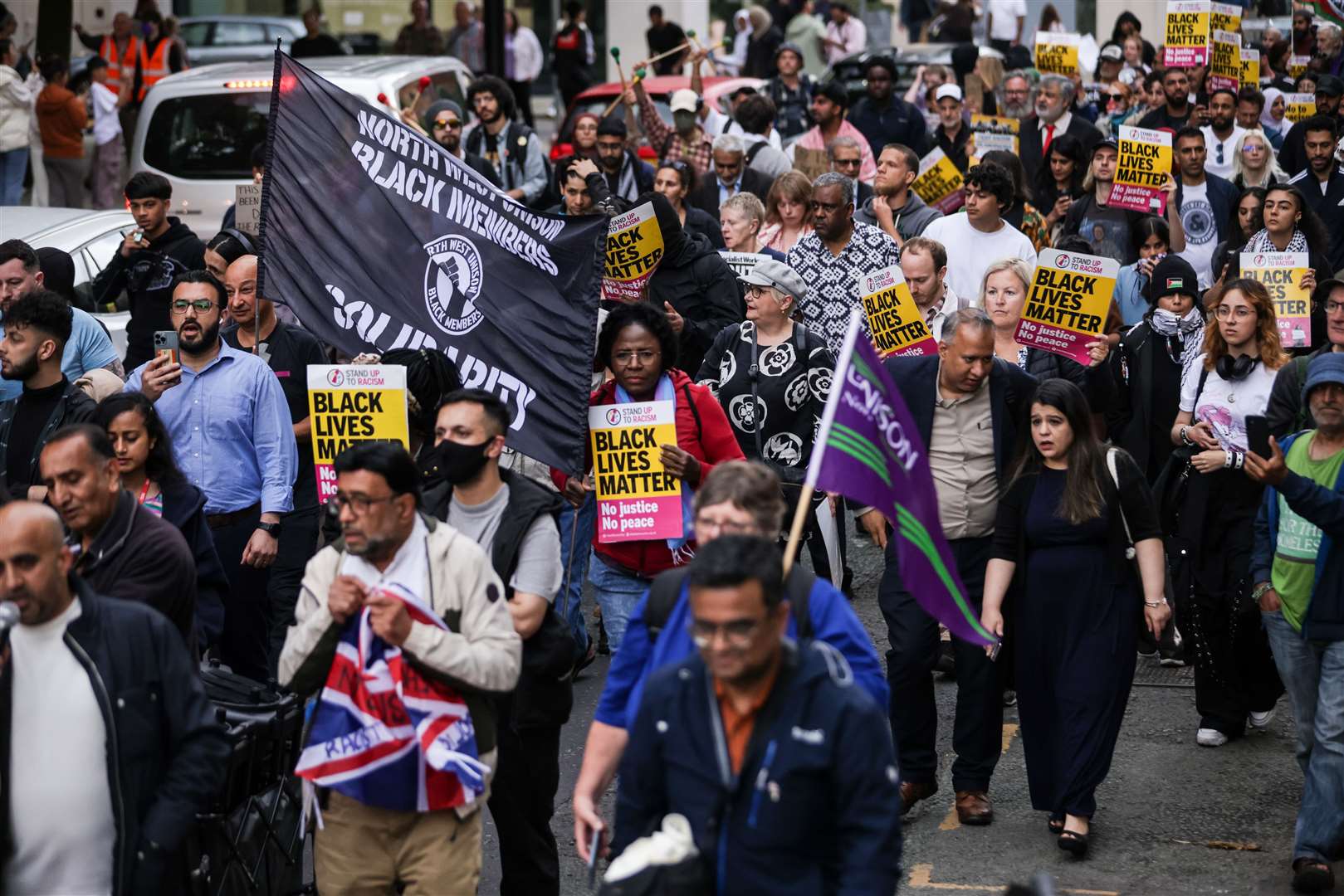 A Stand Up To Racism demonstration in Manchester (James Speakman/PA)