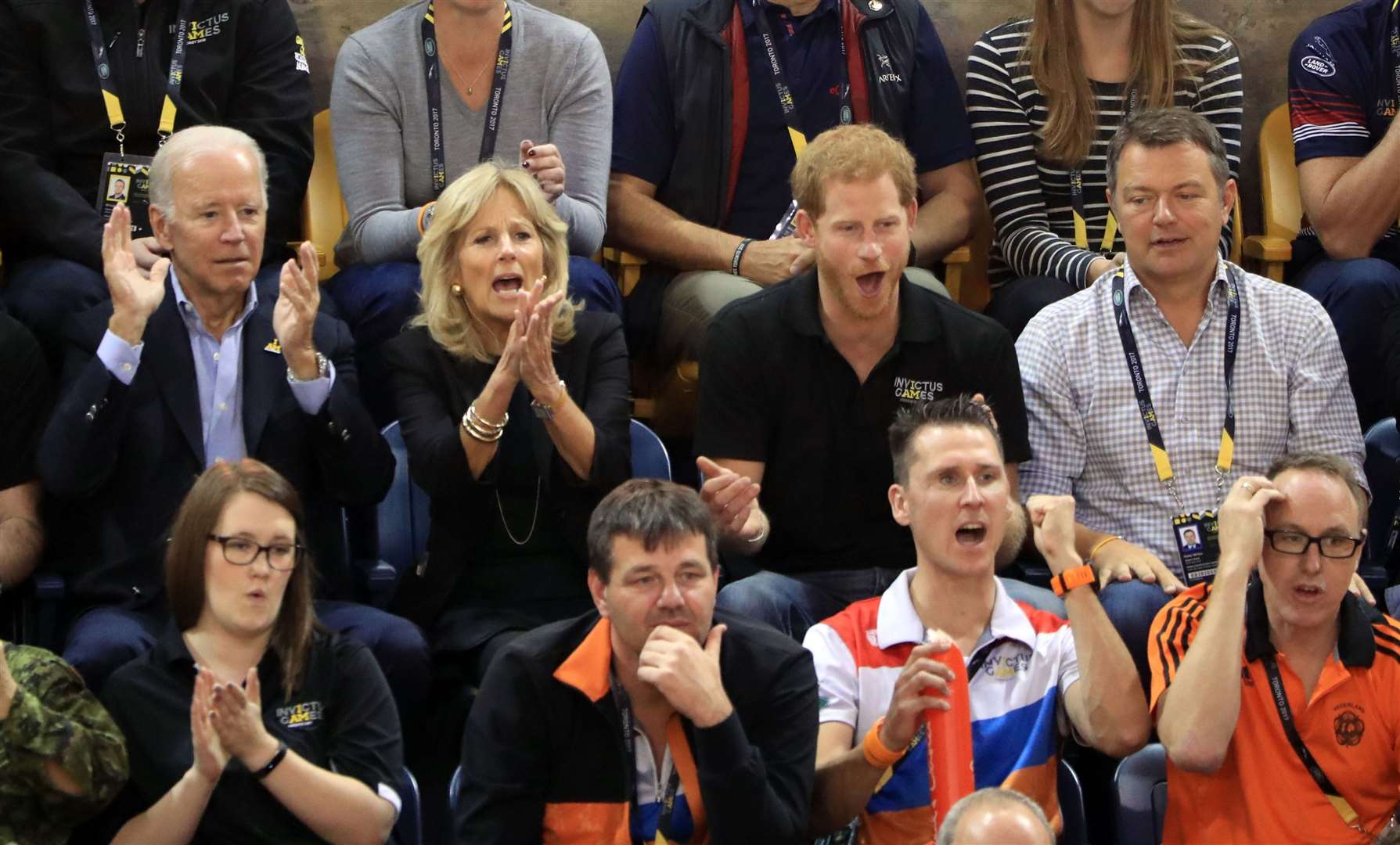 Harry with President Joe Biden and First Lady Dr Jill Biden in 2017 at the Invictus Games in Toronto. Danny Lawson/PA Wire