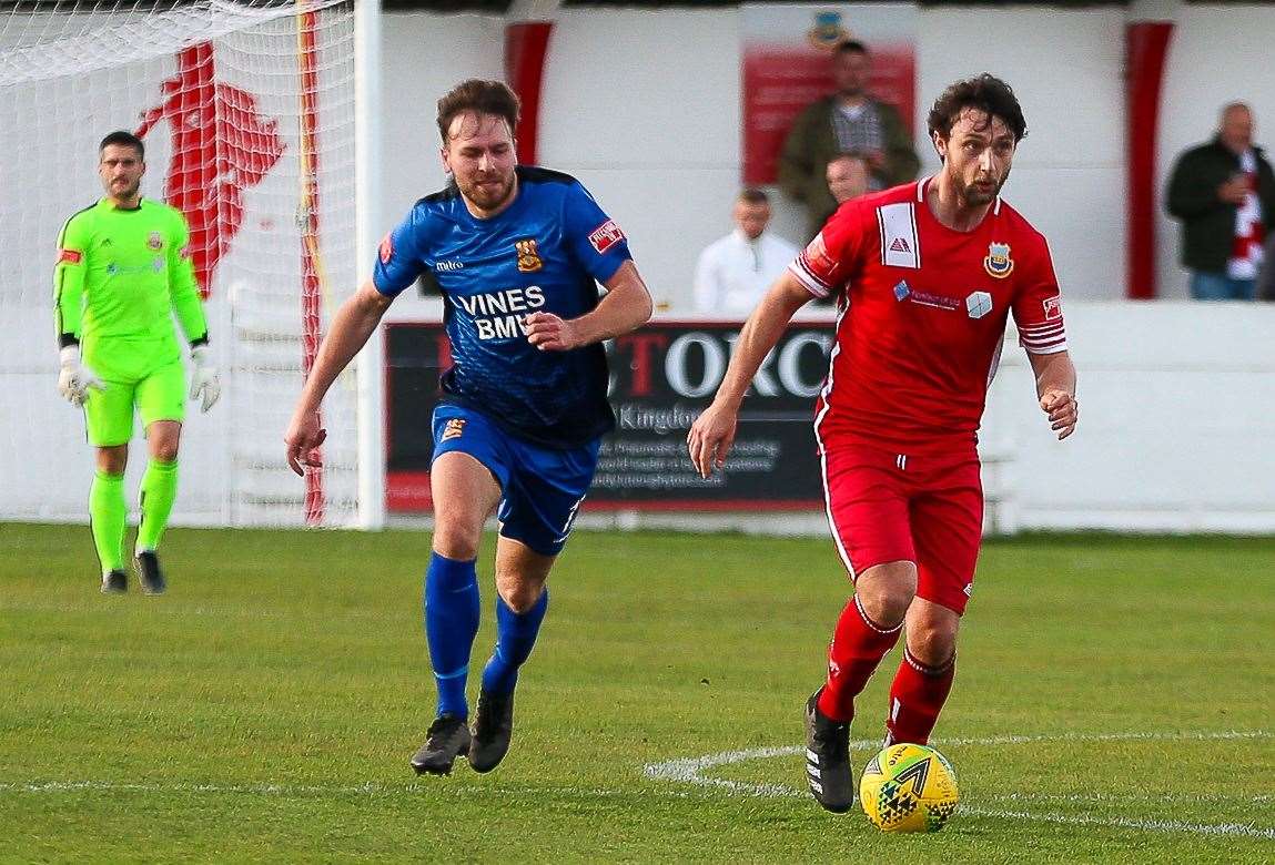 Whitstable take on Three Bridges last season in the league - they'll meet in the FA Cup next month. Picture: Les Biggs