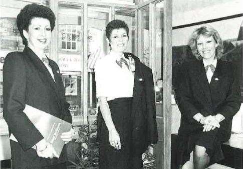 Staff at the opening of the former Gravesend branch in 1986. Picture: Kent Reliance