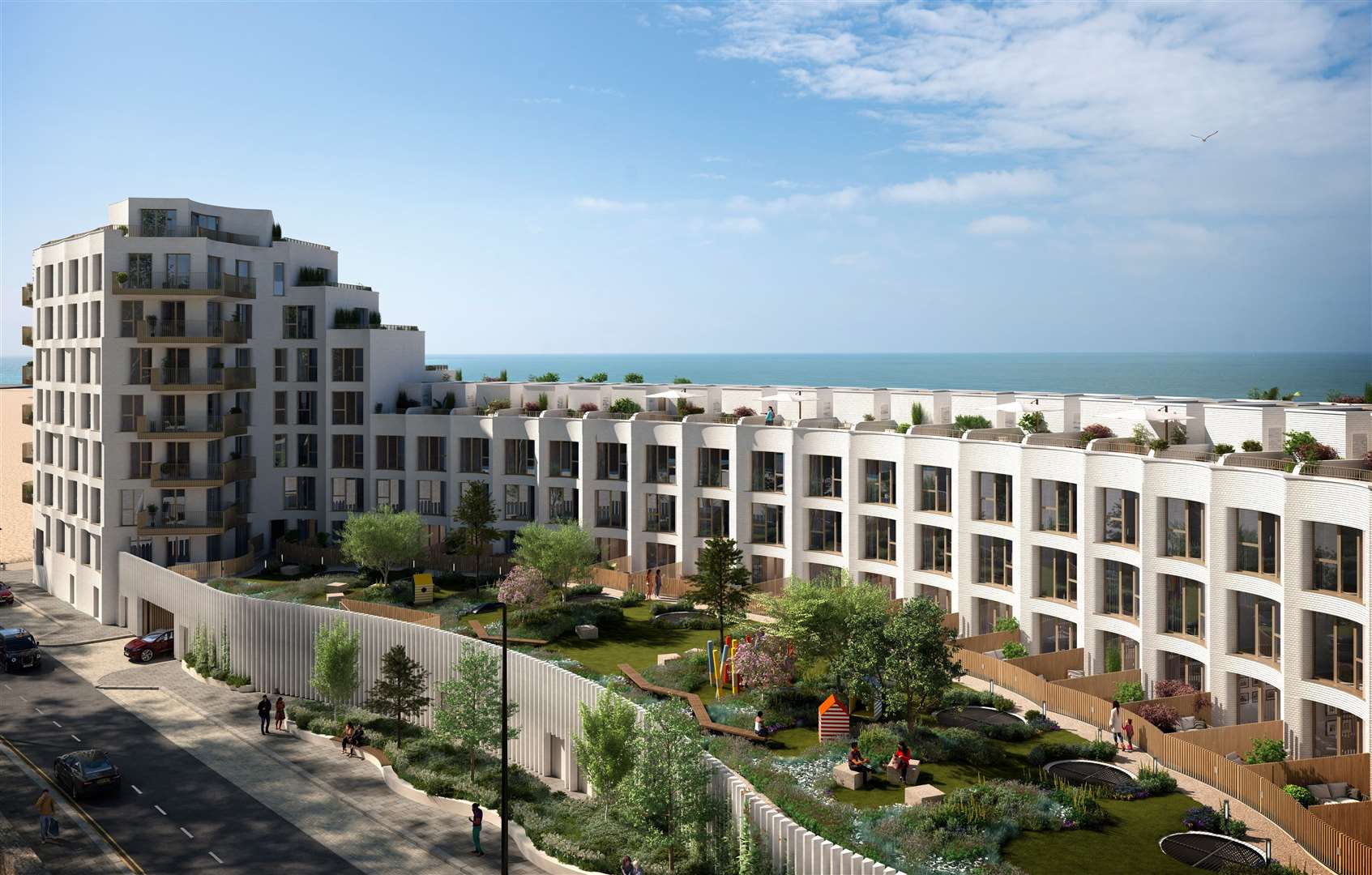 There are 20 townhouses available to buy on Folkestone seafront. Picture: Folkestone Harbour Seafront Development Company