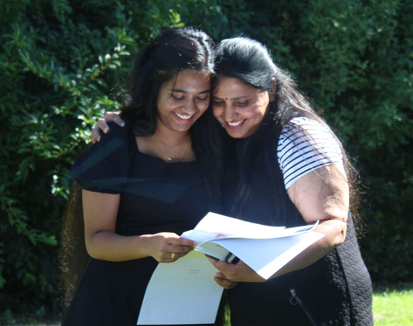 Highsted Girls Grammar School pupils at Sittingbourne celebrating their A-level results