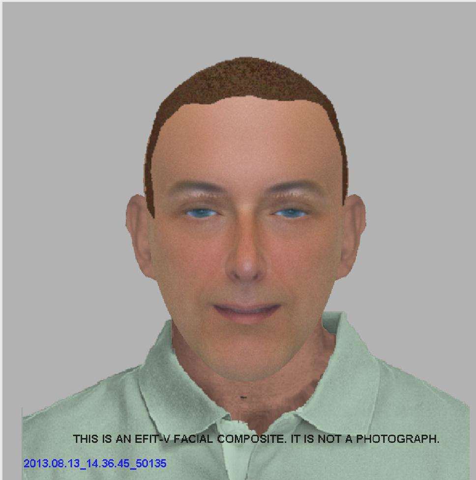 Police e-fit of man wanted in connection with a spate of distraction burglaries in Sittingbourne and Newington.