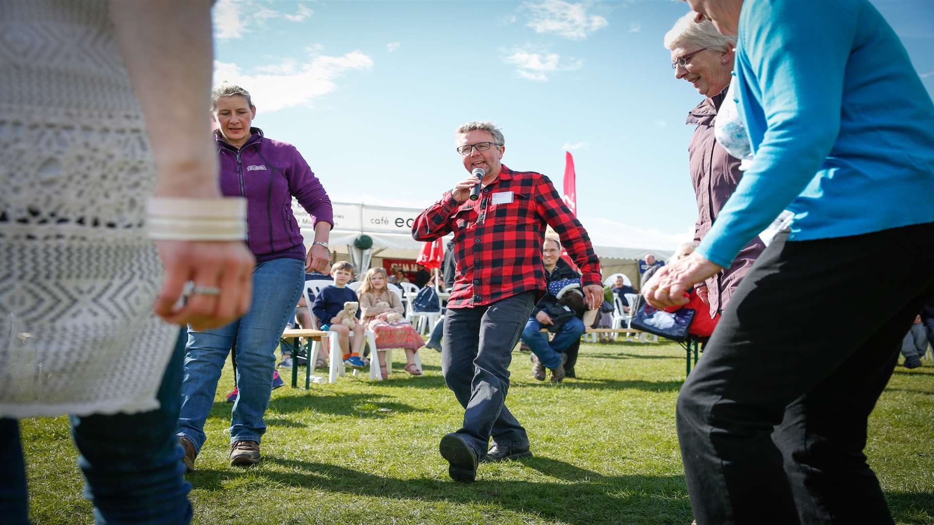 Dancing to the music of folk-band Crooked Style