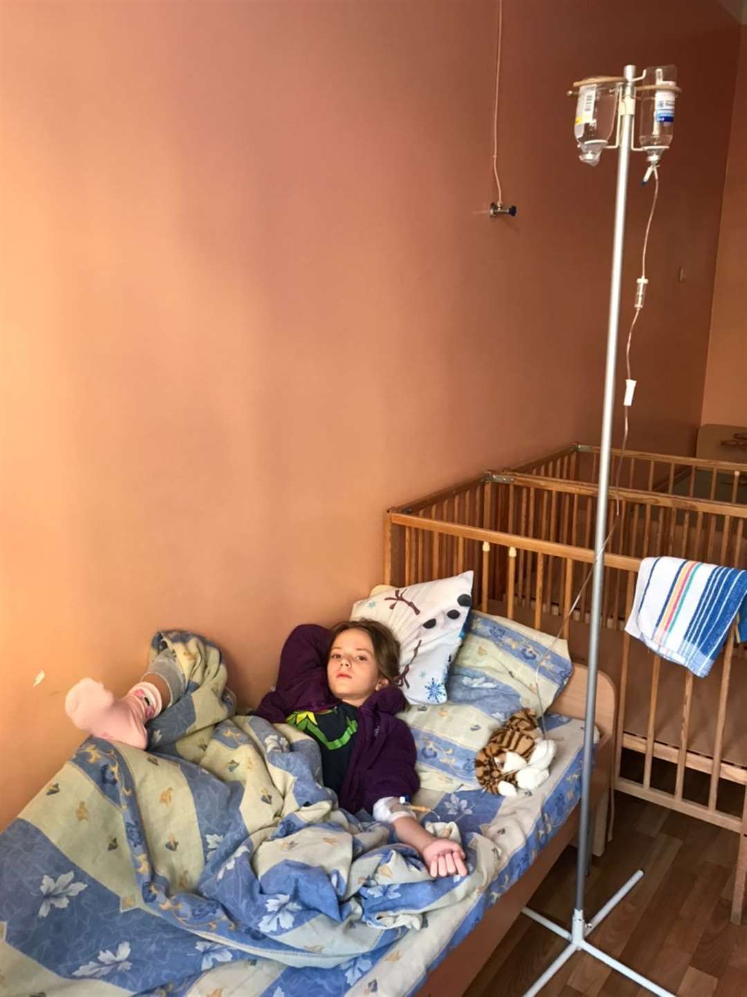 Dasha Makarenko, 10, who has type one diabetes, urgently needed medication after her family fled their home in Chernihiv, northern Ukraine (John Rice/PA)