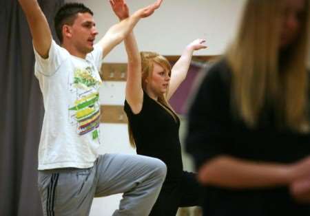 Dancers Dritan Kastrati and Lauren Miller, pupils at the Marlowe Academy, prepare their routine for their Royal Opera House performance