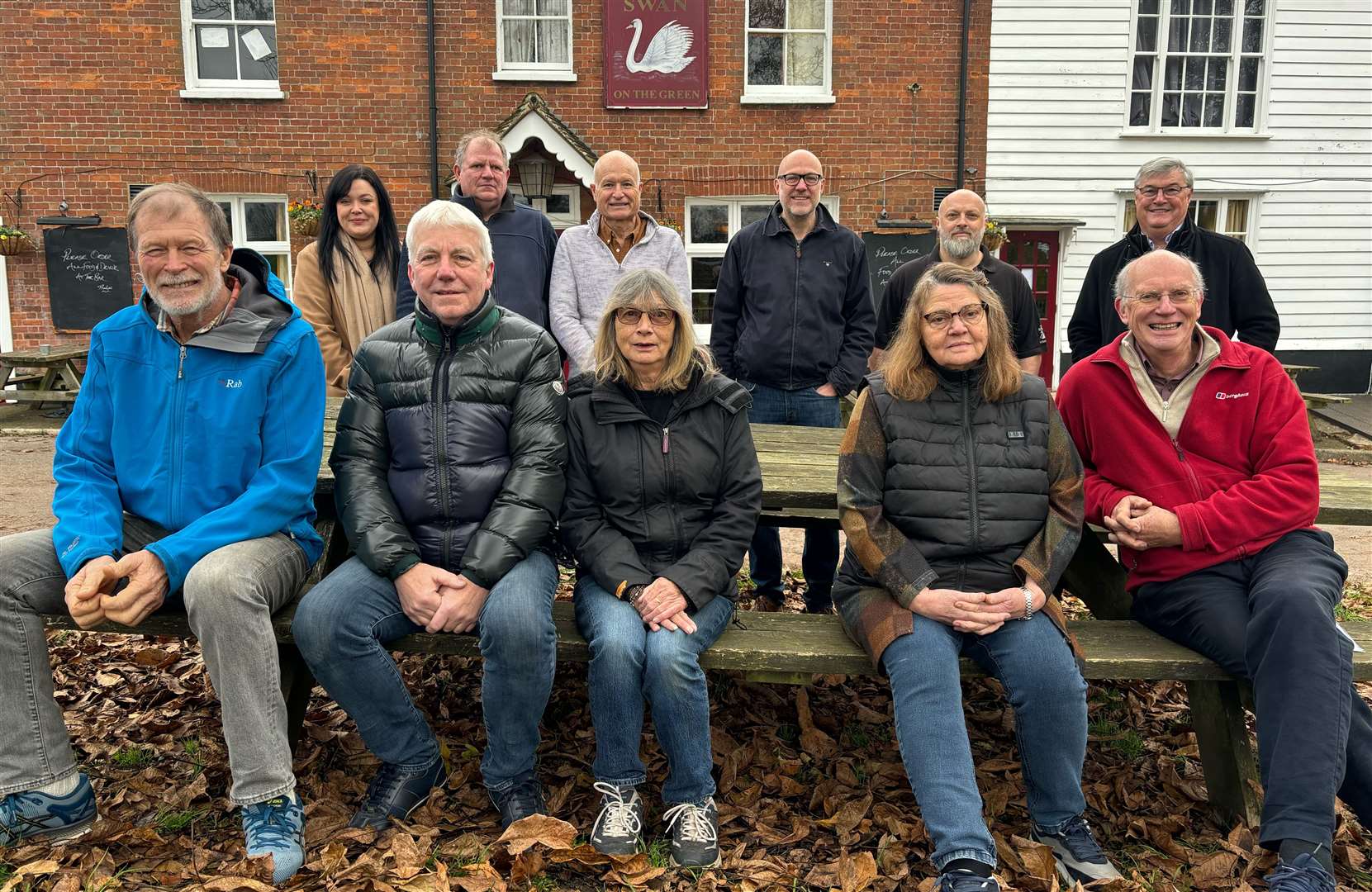 Some of the steering group seeking to buy the Swan on the Green in West Peckham