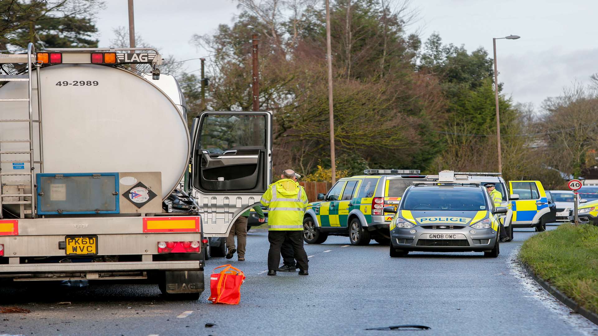 The road was closed while officers investigated