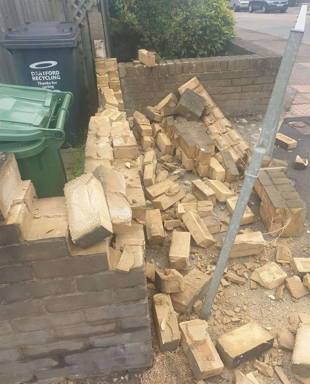 Tanya Banks, of Galley Hill Road, Northfleet had her wall knocked down by a lorry as it attempted to turn in a narrow street