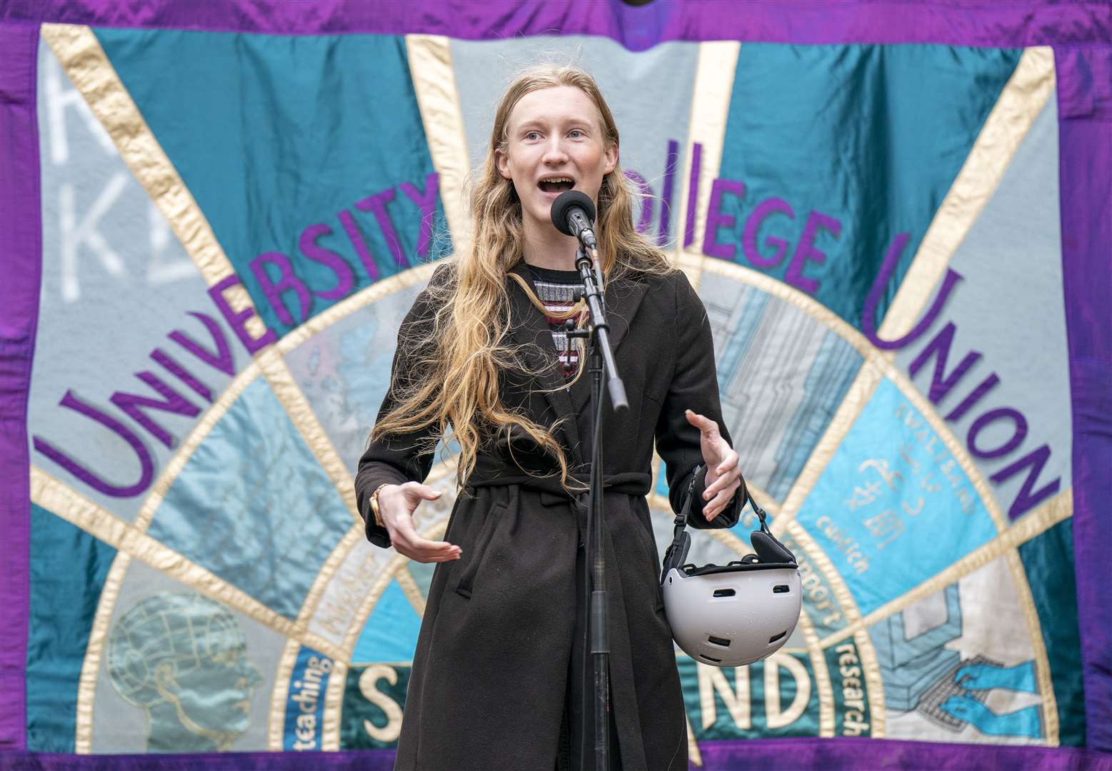 NUS Scotland president Ellie Gomersall addressed the rally (Jane Barlow/PA)