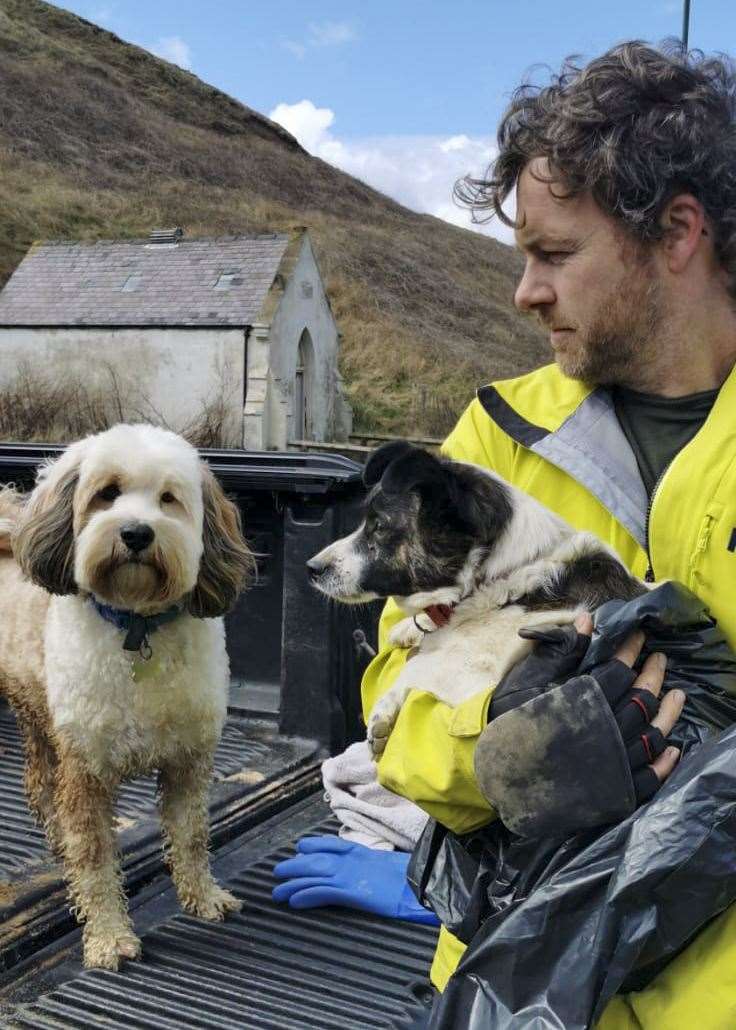 Ed Thomas had help from his own dog Olly (RNLI/Jordan Summersgill/PA)