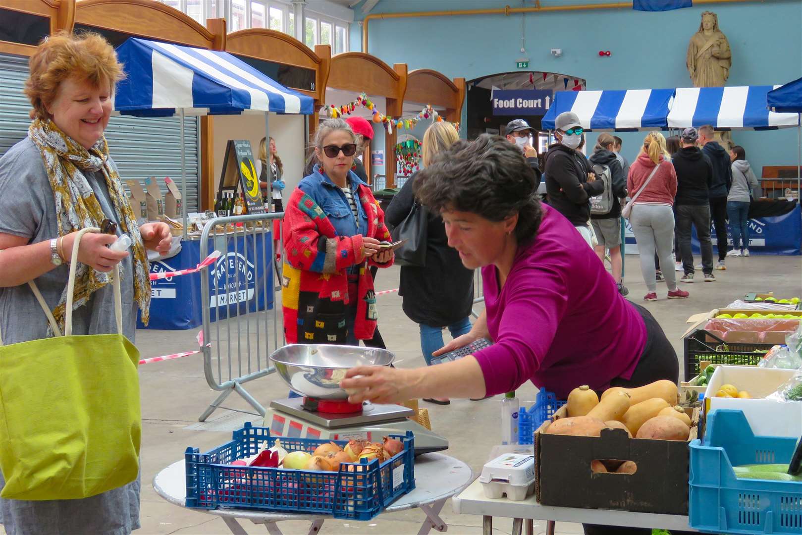 Gravesend Borough Market re-opened on Saturday with social distancing enfored. Pictures: Gravesham council