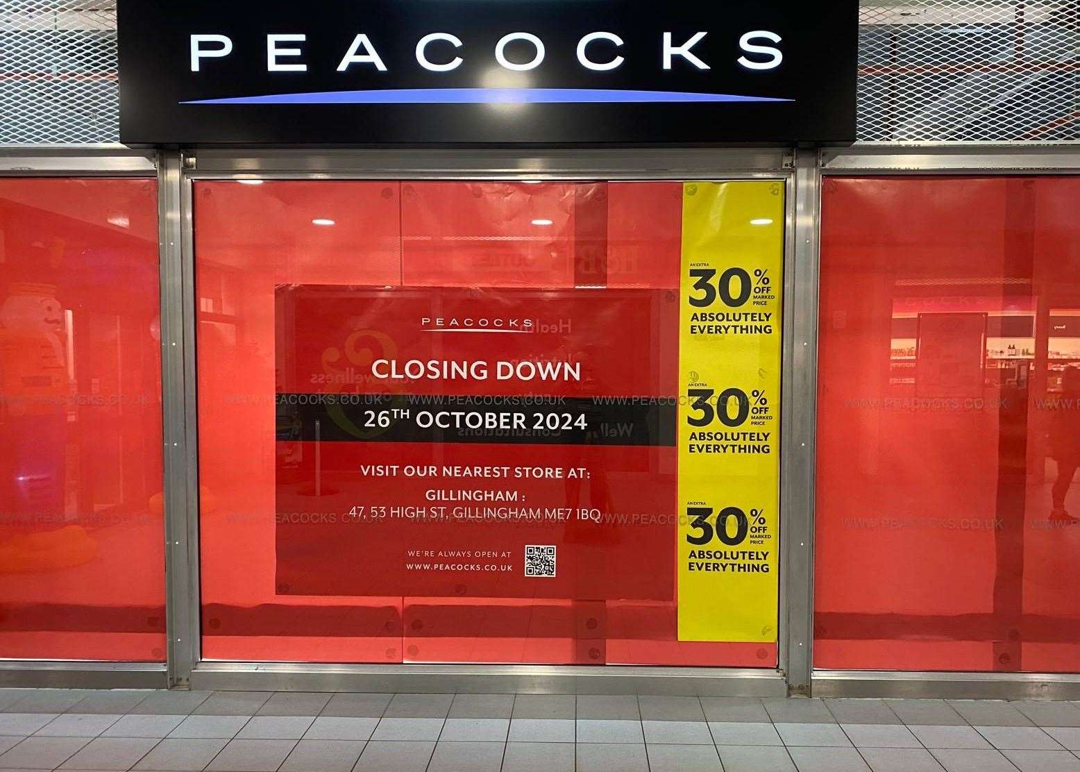 Peacocks clothing store at Chatham Dockside Outlet Centre to close