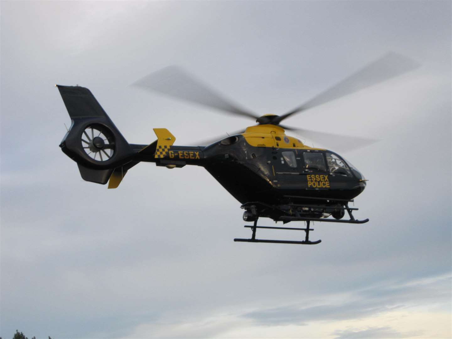 The police helicopter joined officers on the ground in search for man in Thanet