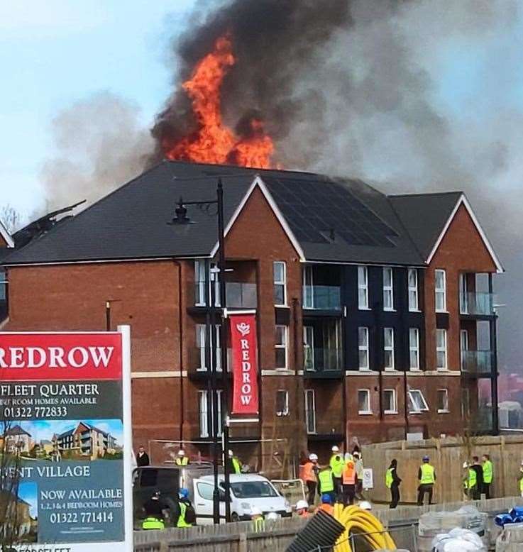 The fire at Redrow's Ebbsfleet Quarter was started by a solar panel.