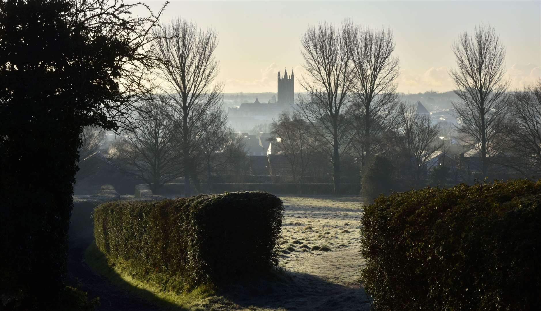 A frosty morning overlooking Canterbury Cathedral from Chaucer fields. Library image: iStock