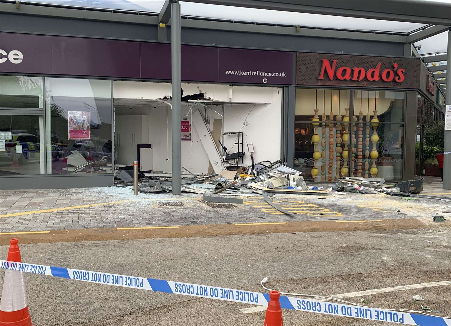 The scene of the ram-raid at Hempstead Valley Shopping Centre Picture: @Media999E
