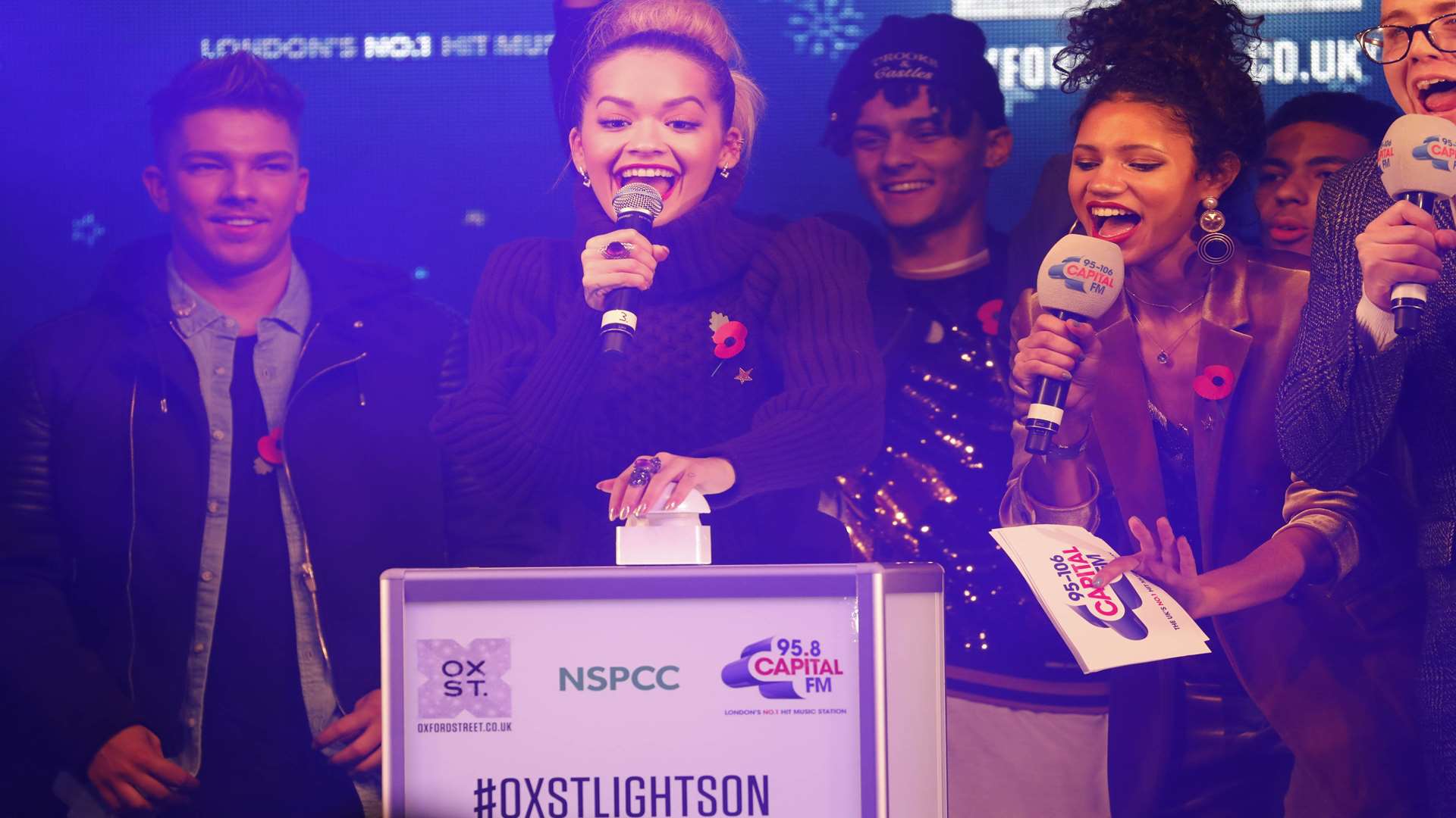 Rita Ora switched on the Oxford Street Christmas lights this year with stars including Kent's Matt Terry Picture: David Parry/PA