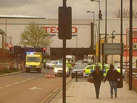 Emergency services in The Brook after a woman was hit by a car