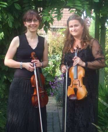 Florianne Peycelon, left, and Kathy Shave who are performing in Sandwich