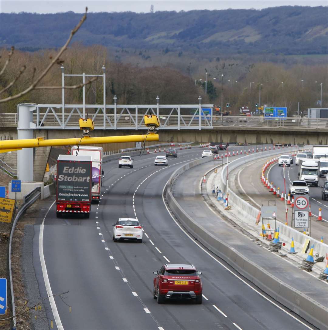 The black VW Golf was last seen, exiting at junction 4 of the M20. Pictured is a stock photo of the M20 between junction 5 and junction 4. Picture: Andy Jones
