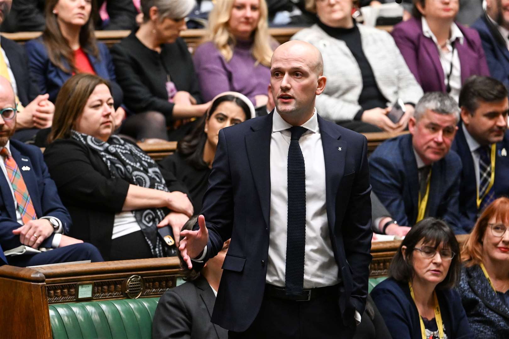 Stephen Flynn took over as the SNP Westminster leader on Tuesday (UK Parliament/Jessica Taylor/AP)