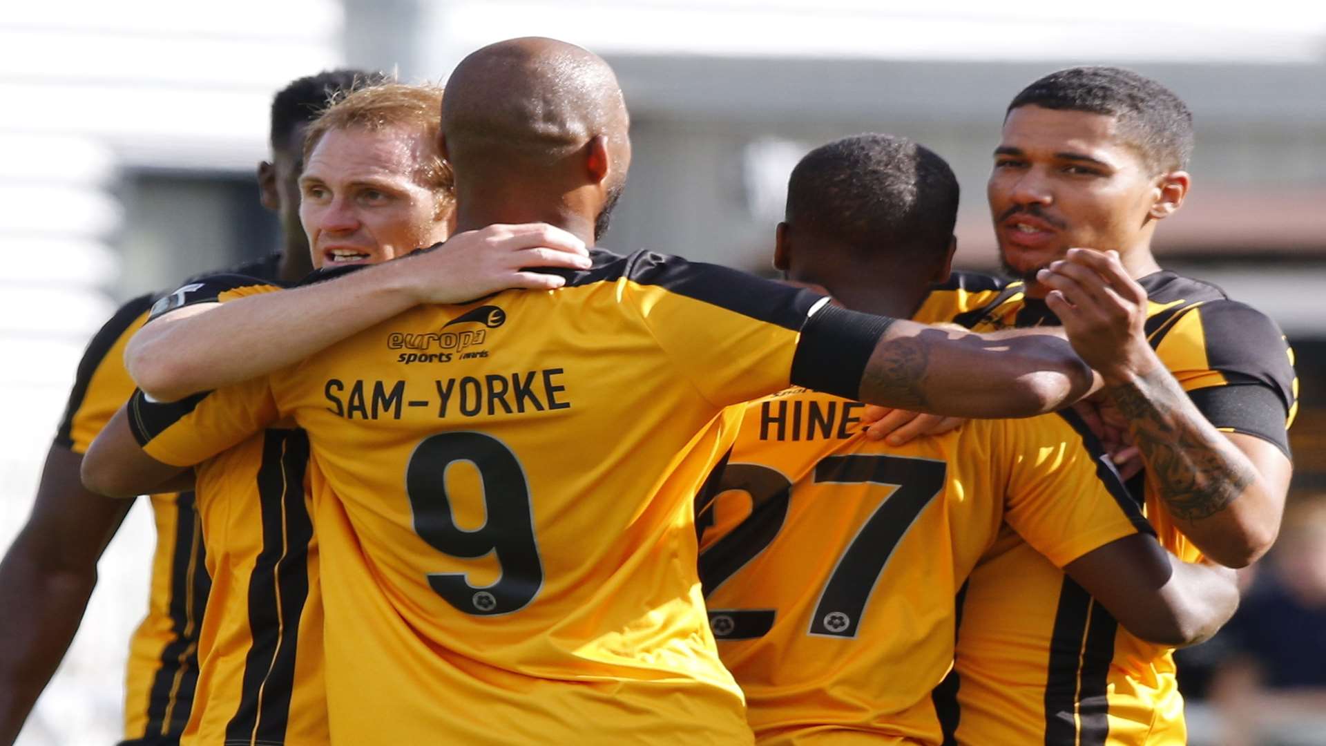 Zavon Hines celebrates scoring the opener for Maidstone. Picture: Andy Jones