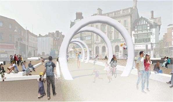 An artist's impression showing how Market Square will look once complete. Picture: Dover District Council