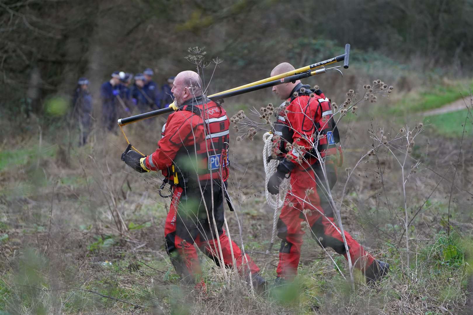 Police activity at Philpot’s Farm Open Space (Kirsty O’Connor/PA)