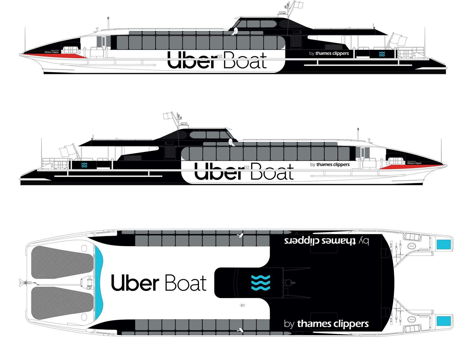 The design of an Uber Boat by Thames Clippers (Uber/Thames Clippers/PA)