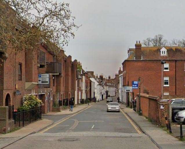 A person fell from a height in Castle Street, Canterbury. Picture: Google