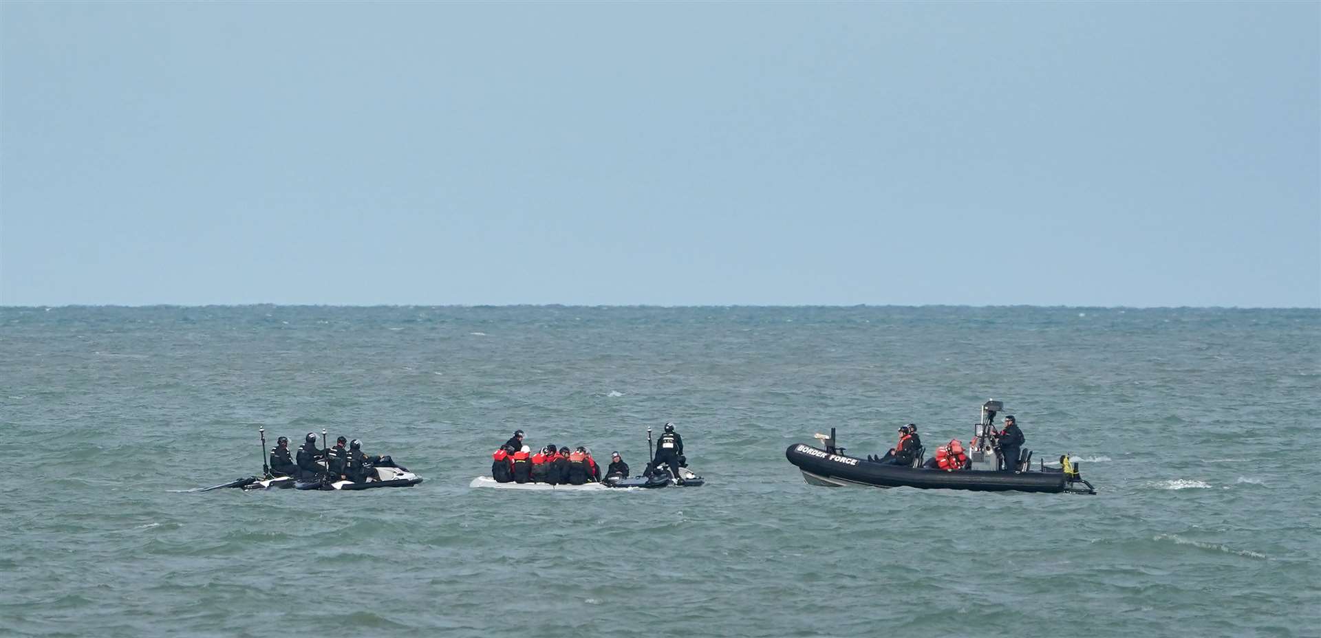 Border Force officers and vessels have been carrying out exercises to practice intercepting boats in the Channel. (Gareth Fuller/PA)