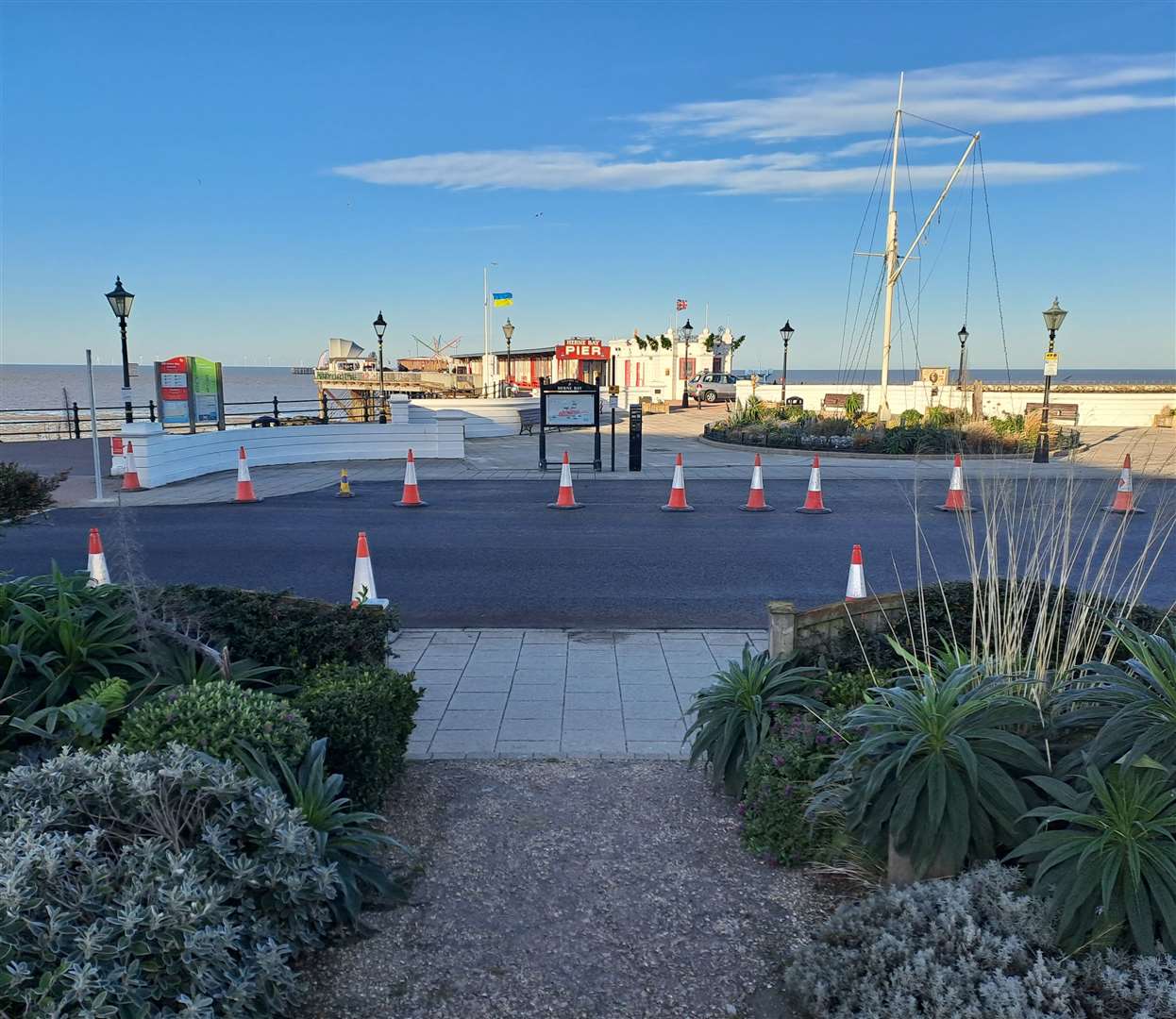 The seafront stretch in front of Herne Bay Pier in Central Parade has been resurfaced to create a Spanish-style plaza