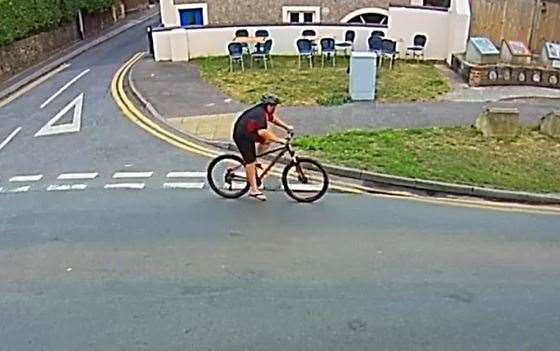 Marco can be seen cycling along St Peter's Road. Picture: Angela Mullin