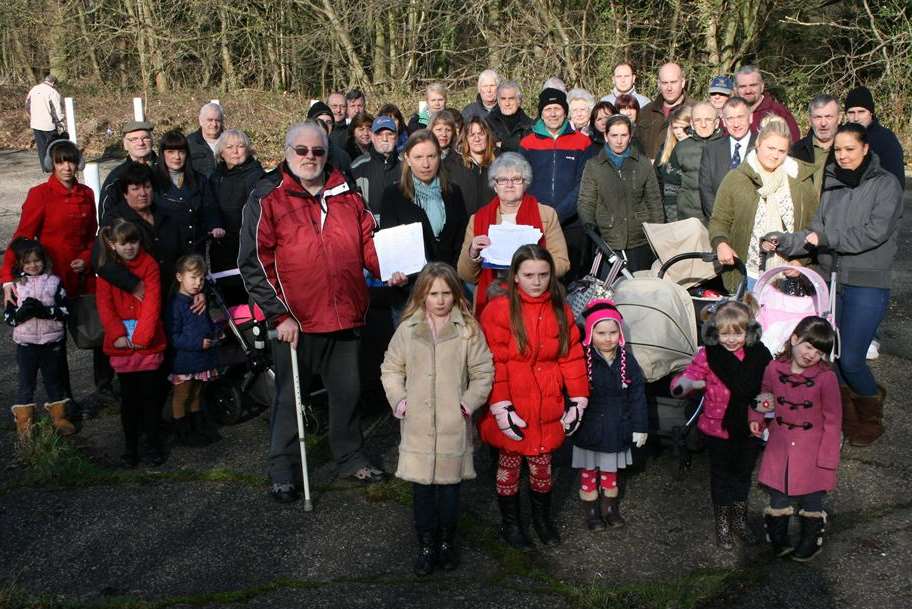 Chatham MP Tracey Crouch with protesters against the planned scheme earlier this year