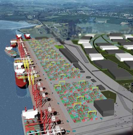 An artist's impression of the London Gateway port