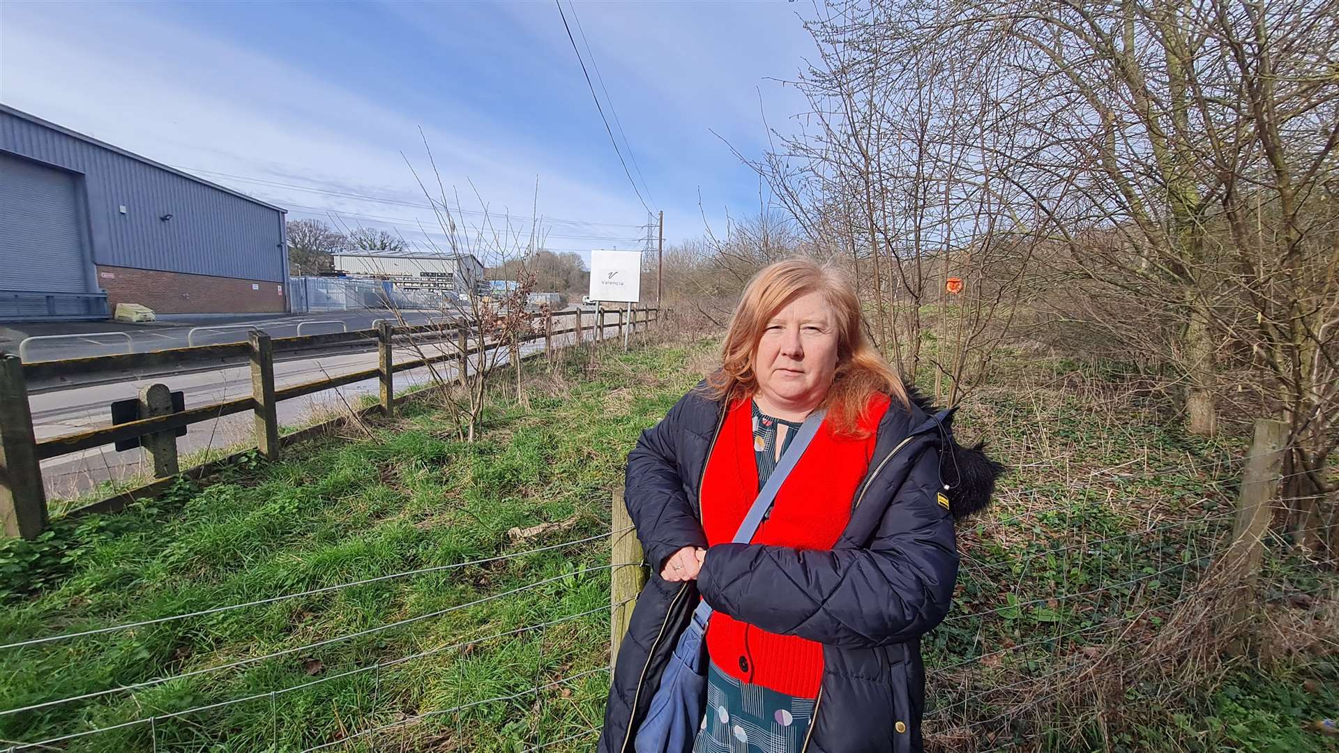 Protester Dr Magz Hall at the Shelford landfill site in Canterbury