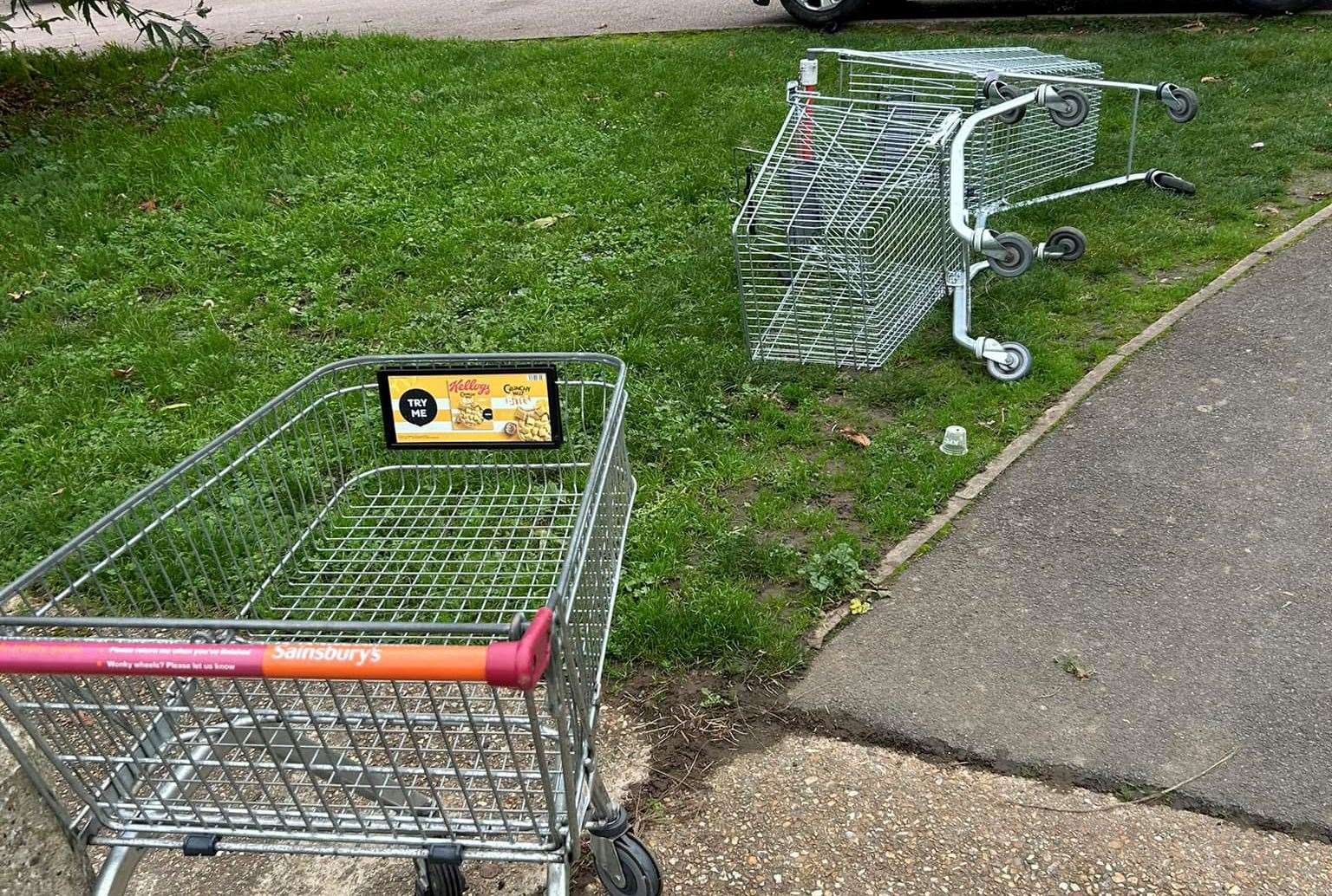 Numerous trolleys have been spotted in the Bockhanger and Kennington areas of Ashford