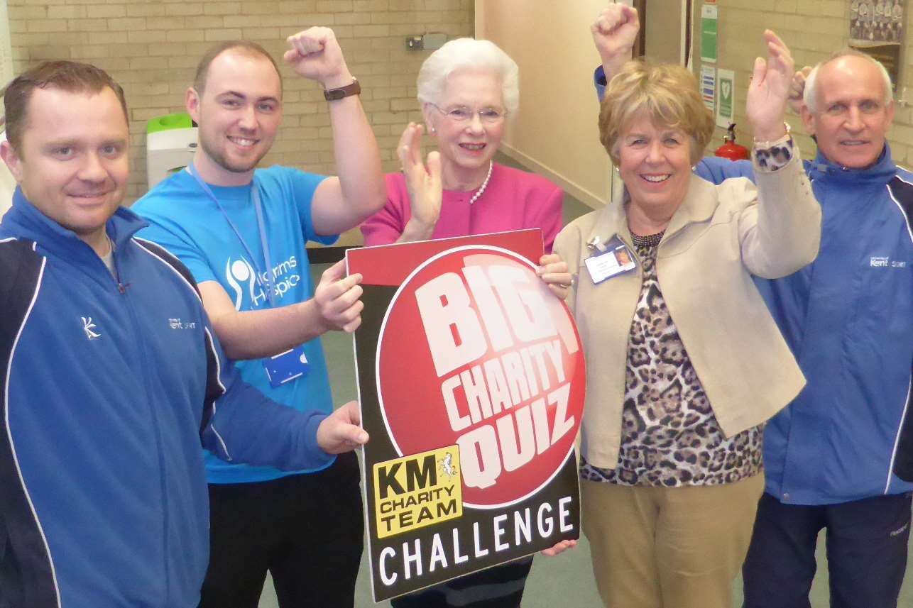 Gill Morton and Jennifer Reed of the League of Friends at Kent and Canterbury Hospital celebrate 10 year anniversary with the Big Charity Quiz.