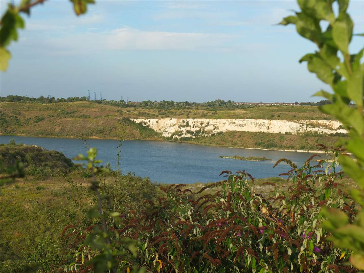The former Eastern Quarry where chalk was dug to feed the Northfleet cement works, and where new villages are to be built linking Bluewater with Ebbsfleet.