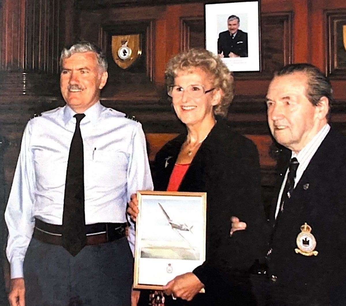 Jean Liddicoat at a ceremony in which she was made an honorary member of the 603 City of Edinburgh Squadron Association