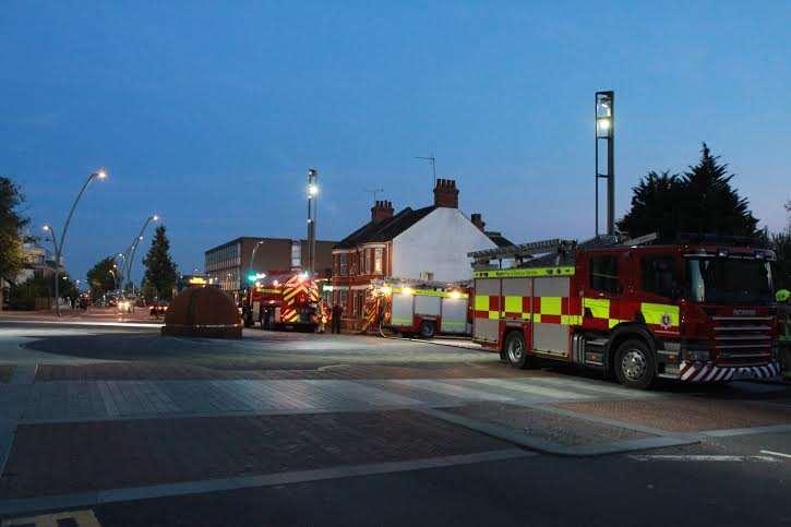 At the height of the fire three engines and a water tank were at the scene. Pictures: Liz Reed