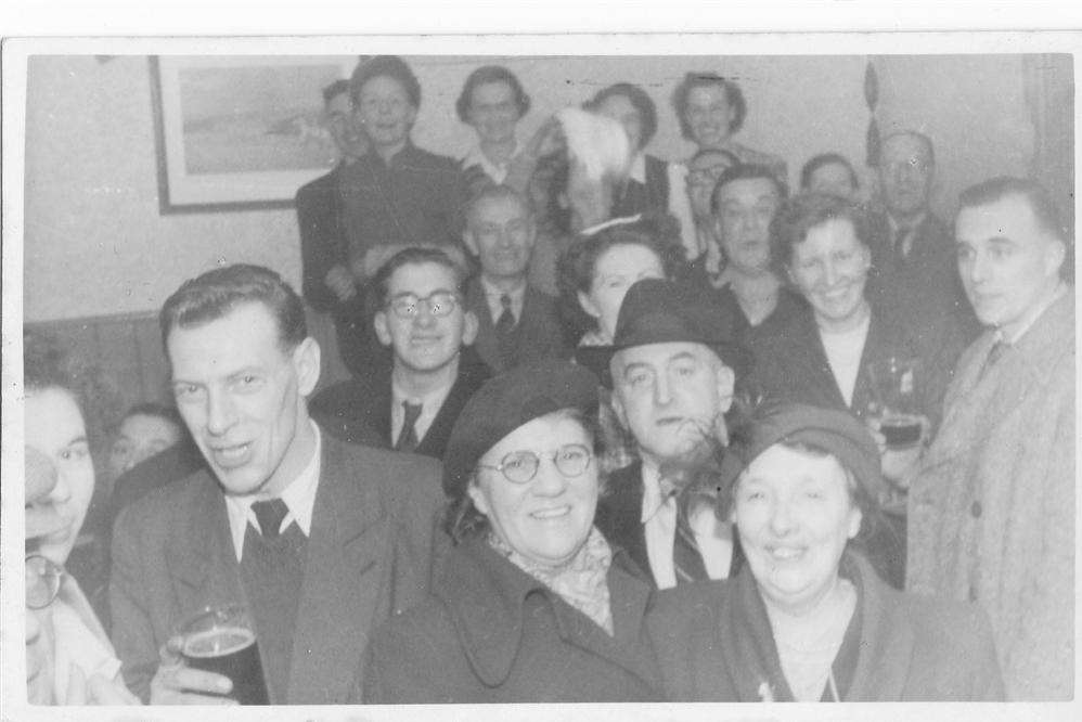 Regulars at The Wheatsheaf in Gravesend, which was run by Ernie and Pearl Pridmore in the 1950s and 60s