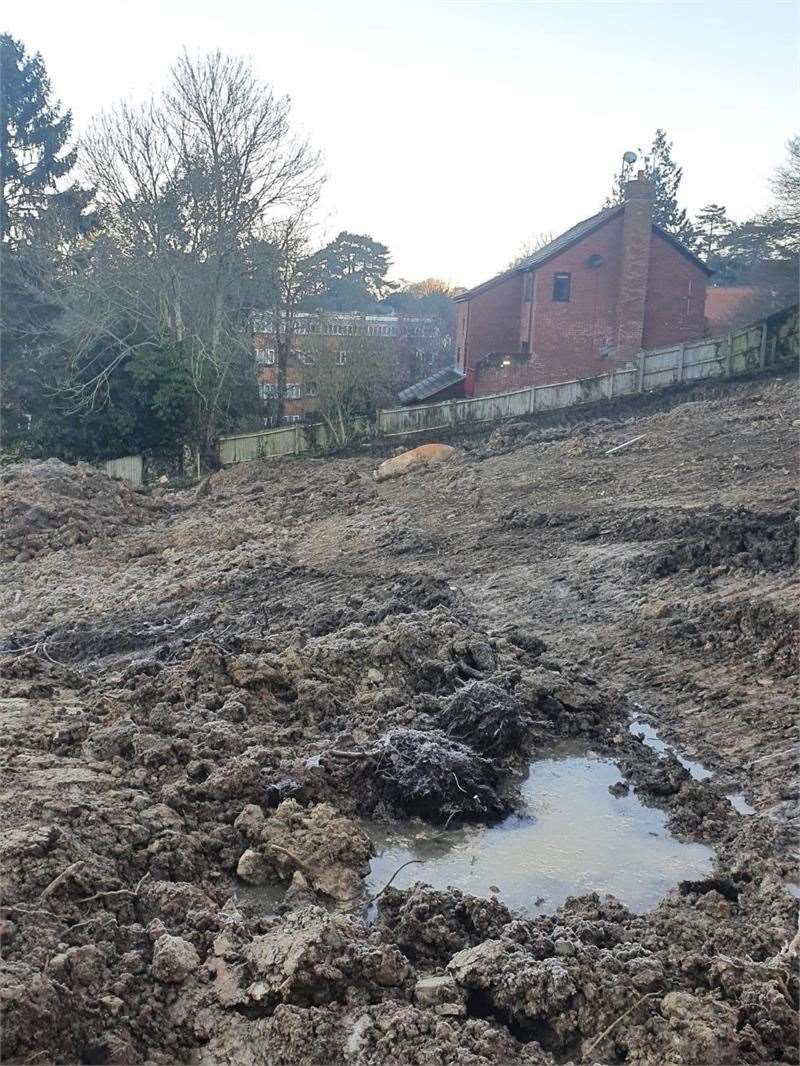 The site of an unexploded Second World War bomb, which was found in Exeter (MoD/PA)