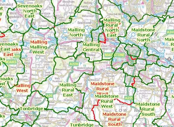 Kent County Council proposed division boundary changes published