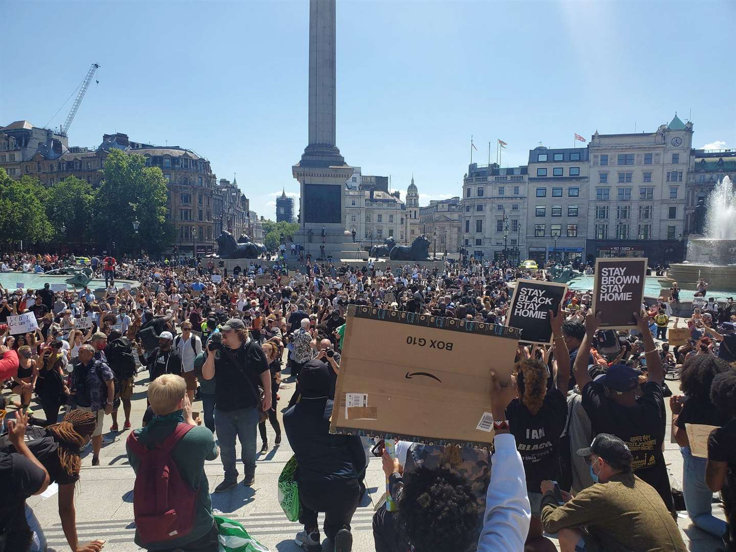 A protest in Trafalgar Square following George Floyd’s death (Isabelle Orsini/PA)