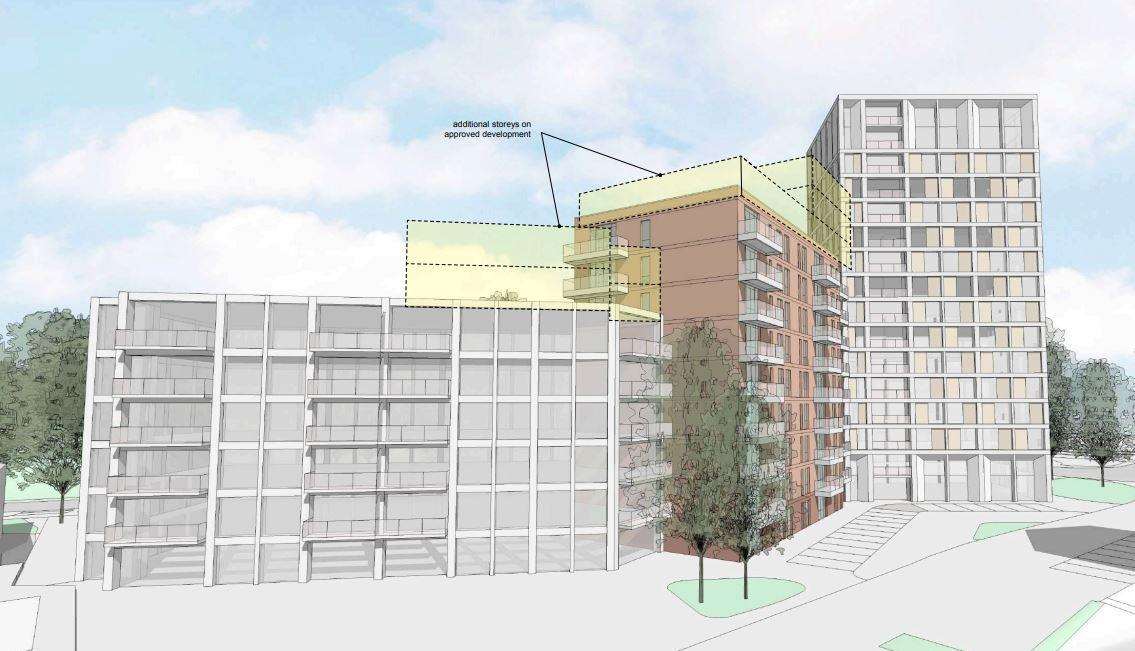 Amended plans for Tennyson Gardens development at the former Springfield Library site in Sandling Road, Maidstone (7572939)