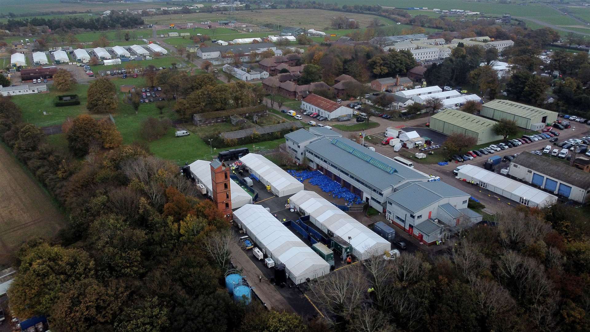 The Manston migrant processing centre in Kent is now empty after everyone was moved into hotels (Gareth Fuller/PA)