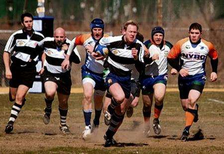 Neil Champ (centre) is ahead of the crowd in New York